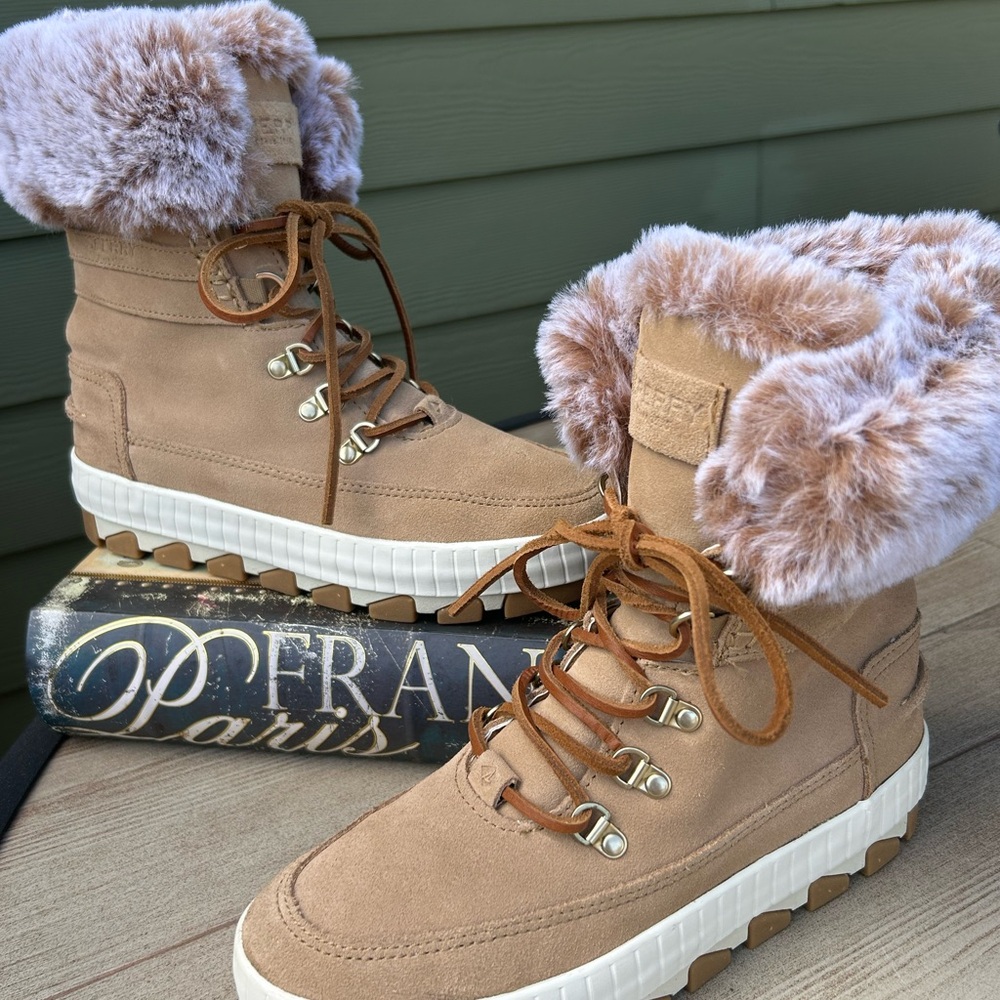 (EUC) ‼️🥾Sperry Women's Torrent Brown Faux Fur Snow Boots